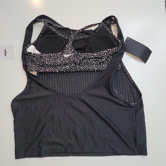 164. Nike 2pc swim top. Black with white polka dots. Size M. NWT - Picture 2 of 6